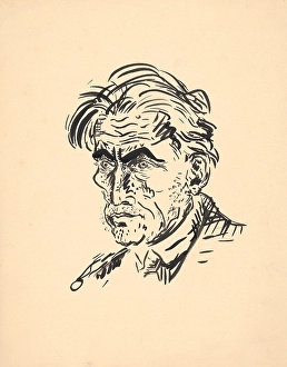 Desperation Prints: Male portrait II. 1940s. Creator: Arnold Peter Weisz-Kubincan