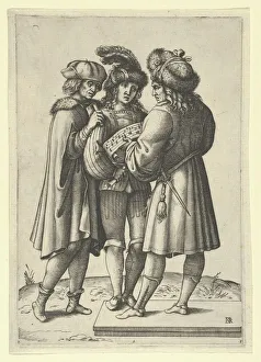 Raimondi Marcantonio Prints: Three male singers standing together holding a sheet of music