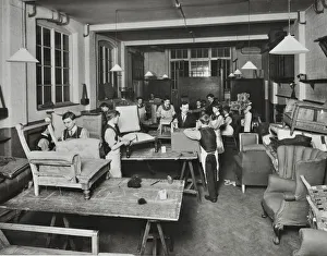 Hackney Prints: Male upholstery students, Shoreditch Technical Institute, London, 1914