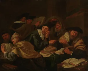 Religious Scene Or Person Prints: Malediction Being Read in the Synagogue, probably end of 1670s. Creator: Jacob Toorenvliet