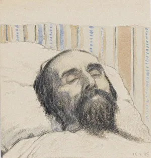 Ivan Vassilyevich 1873 1942 Prints: Malevich on his Deathbed. Artist: Klyun, Ivan Vassilyevich (1873-1942)