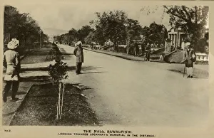 Wayside Prints: The Mall, Rawalpindi - Towwards Lockharts Memorial in Distance