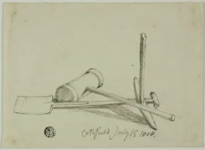 Mallet Prints: Mallet, Pick and Shovel, 1808/47. Creator: Joshua Cristall