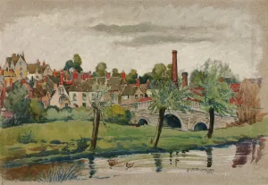 Watercolor And Pencil On Paper Prints: Malmesbury, 1922. Creator: Esther Blaikie MacKinnon