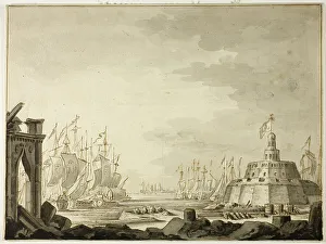 Maritime Prints: Malta, Harbor of Valletta, 1695. Creators: Abraham Storck, Willem Schellinks