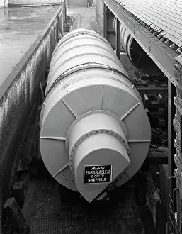 West Yorkshire Gallery: A malting drum prior to intallation in a brewery in Mirfield, West Yorkshire, May 1966