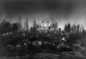 Mamalelekala chief's mortuary house, c1914. Creator: Edward Sheriff Curtis
