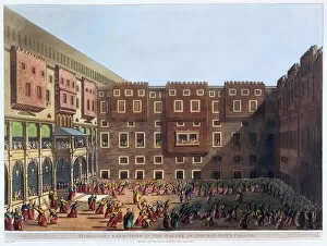 Murad Bey Gallery: Mamelukes Exercising in the Square of Mourad Beys Palace, Cairo, Egypt, 1802