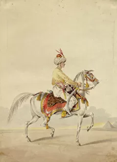 Mameluke Collection: Mamluk on horseback, ca 1825. Artist: Anonymous