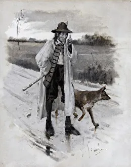 Georges Antoine Rochegrosse Prints: Man and beast, c1886. Creator: Georges Antoine Rochegrosse
