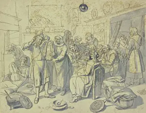 Celebrations Prints: A man is born with twins; he scratches behind his ears because of the abundant blessing