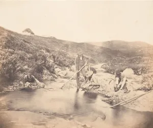 Man and Boys Fishing, ca. 1856-59. Creator: Horatio Ross