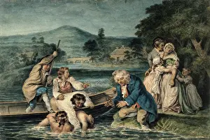 Corpse Prints: A man being brought in by boat apparently drowned