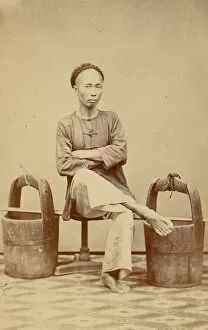 Buckets Gallery: Man with Buckets, 1870s. Creator: Unknown