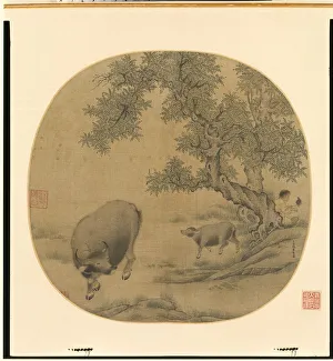 1127 1279 Prints: Man, Buffalo, and Calf, 1205 or 1265. Creator: Li You (Chinese, 1200s)