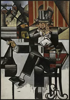Apollinaire Gallery: Man in a Cafe, 1912. Creator: Gris, Juan (1887-1927)