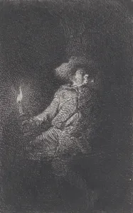 A Man in a Cave, 1842. Creator: Charles Emile Jacque