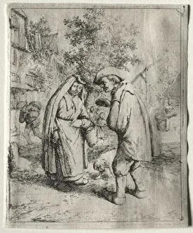 Man Conversing with a Woman. Creator: Adriaen van Ostade (Dutch, 1610-1684)