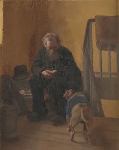 Sharing Prints: Man and dog, 1893. Creator: Gustav Vermehren