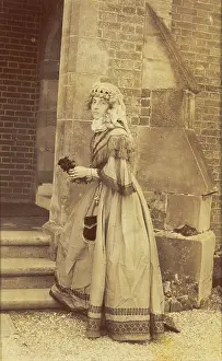 Cross Dressing Prints: A man in drag posing in historical costume, (between 1890 and 1899?). Creator: Unknown