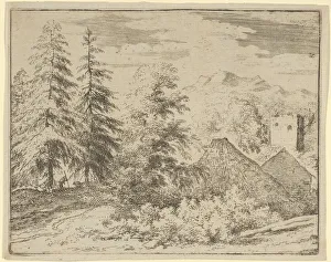 Everdingen Prints: The Man between the Two Fir Trees, 17th century. Creator: Allart van Everdingen
