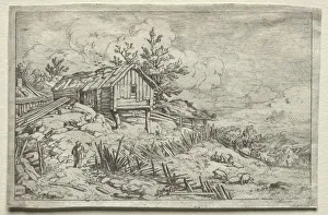 Allart Van Everdingen Dutch Prints: Man in Gateway of Deserted House. Creator: Allart van Everdingen (Dutch, 1621-1675)