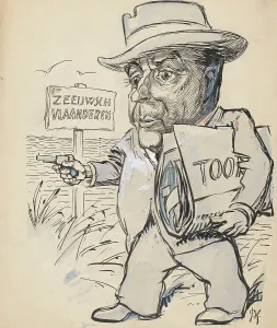 Firearms Prints: Man with gun in Zeeuws-Vlaanderen, 1920-1930. Creator: Patrick Kroon