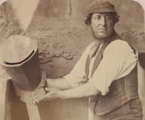 Rejlander Oscar Gustav Prints: [Man with Helmet], 1858. Creator: Oscar Gustav Rejlander