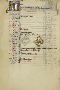 Index Prints: A Man Holding Branch and Bird's Nest: Zodiacal Sign of Taurus; Wenceslaus Psalter