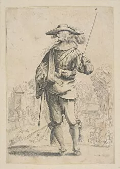 Bosse Abraham Collection: A Man Holding a Crop, 1629. Creator: Unknown