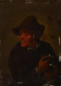 Drinker Prints: A man holding a glass, c1650s. Creator: David Teniers II