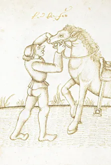 Man with horse, c1490. Creator: Unknown