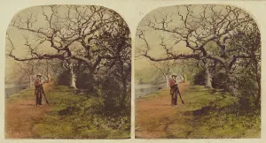 Shotgun Prints: Man in hunting outfit with hat standing