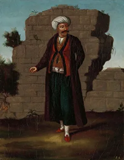 Fine Art Prints: Man from the Island of Mykonos, 1700-1737. Creator: Workshop of Jean Baptiste Vanmour