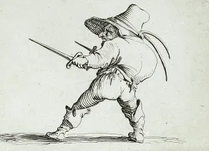 Etching With Engraving Prints: Man with a Large Belly Adorned with a Row of Buttons, 1616. Creator: Jacques Callot