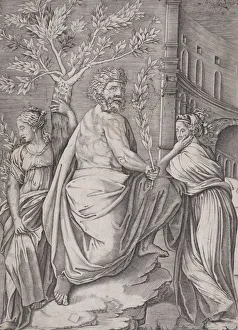 The Man with a Laurel Branch, ca. 1514-36. Creator: Agostino Veneziano