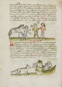 Canine Prints: A Man Leading a Horse to Two Other Men: A Wolf before a Flock of