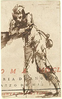 Title Page Prints: A Man Leaning on a Structure, later 1760s. Creator: Giovanni Battista Piranesi