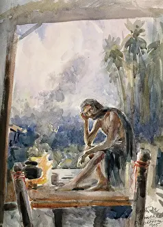 Isolation Prints: A man with leprosy in Prapatoom (?), 1905. Creator: Edith Mary Hinchley