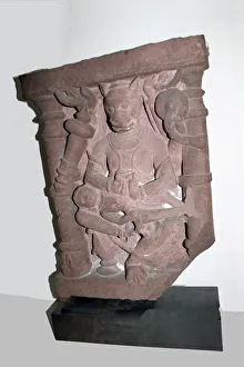Vishnu Prints: Man-Lion Incarnation of God Vishnu (Narasimha) Disemboweling King Hiranykashipu, 10th