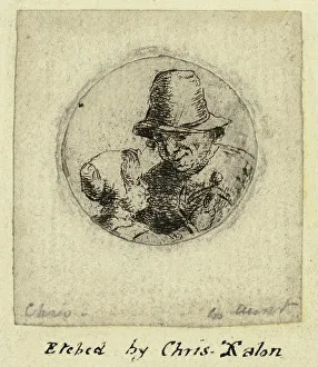 Christina F Chalon Prints: Man with Little Girl (Medallion), n.d. Creator: Christina Chalon