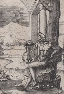 Man with a Lyre, ca. 1514-36. Creator: Agostino Veneziano