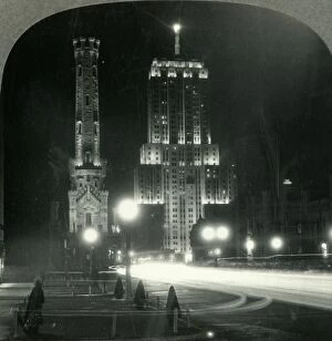 Office Building Collection: The Man-made Star - Lindbergh Beacon, Palmolive Building, Chicago, Illinois