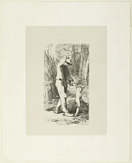 Chopping Collection: Man Making Faggots, 1853, after drawing made in 1852. Creator: Jacques-Adrien Lavieille