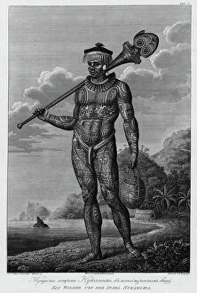 Engraved Collection: A Man From Nukagiva Island with Tattoos on His Body, 1813. Creators: Jegor Skotnikoff