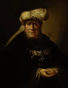 Chain Of Office Prints: A man in oriental costume, 1729-1739. Creator: Unknown