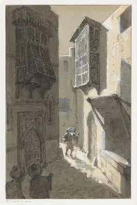 Man with pack in a street, in or before 1910. Creator: Louwerse, H.C
