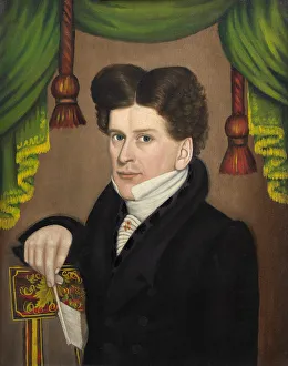 Curtains Collection: Man with a Pen, 1827 / 30. Creator: Jonas Welch Holman