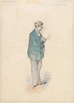 Friedrich Carl Von Prints: Man with a pipe, 1850. Creator: Friedrich Carl von Scheidlin