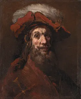 Rembrandt Van Rhijn 1606 1669 Prints: Man in plumed beret, 1660-1661. Creator: Rembrandt van Rhijn (1606-1669)